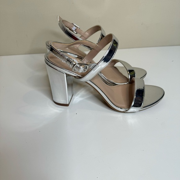 Bp lulu sling back silver heeled sandals